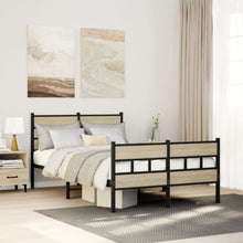 Bedframe zonder matras metaal sonoma eikenkleurig 120x190 cm