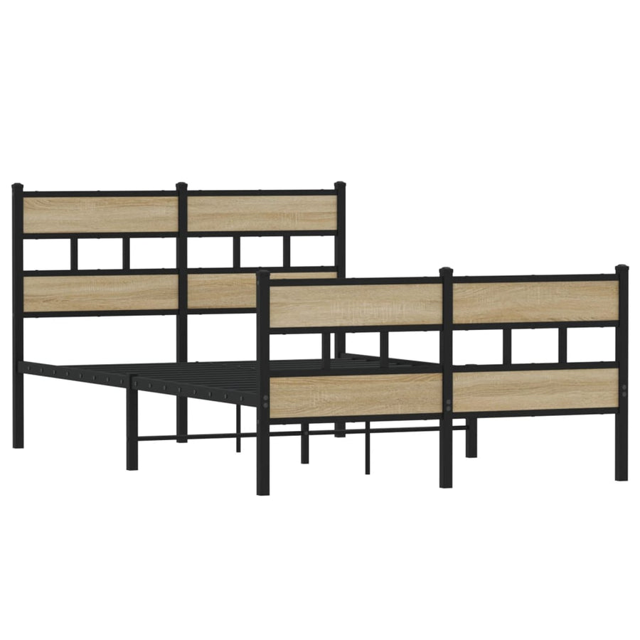 Bedframe zonder matras metaal sonoma eikenkleurig 120x200 cm