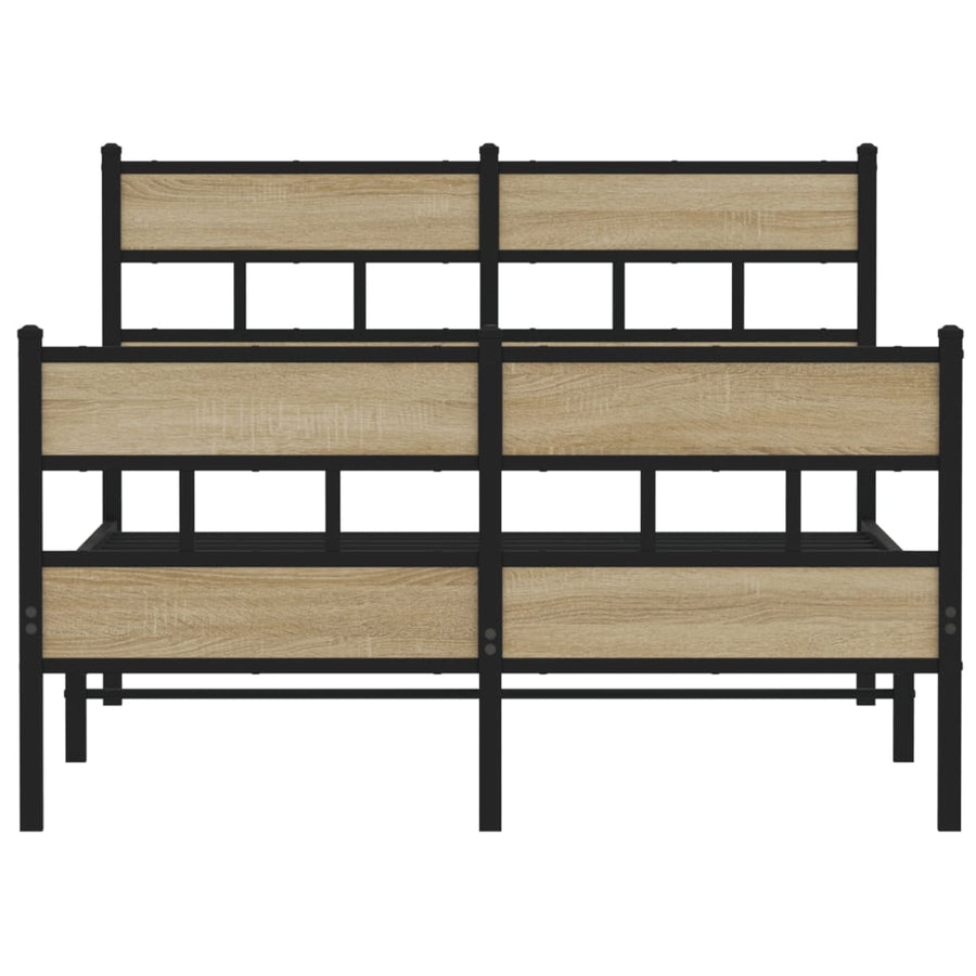 Bedframe zonder matras metaal sonoma eikenkleurig 120x200 cm