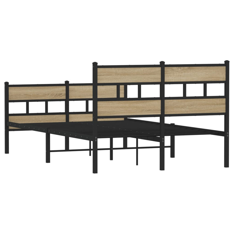 Bedframe zonder matras metaal sonoma eikenkleurig 120x200 cm