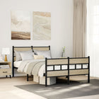 Bed frame without mattress metal Sonoma oak finish 120x200 cm