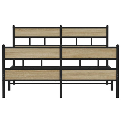 Bedframe zonder matras metaal sonoma eikenkleurig 135x190 cm