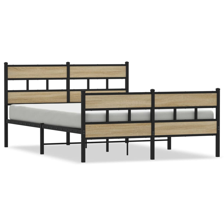 Bedframe zonder matras metaal sonoma eikenkleurig 140x190 cm
