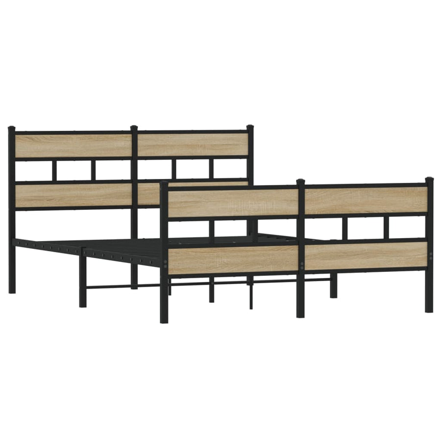 Bedframe zonder matras metaal sonoma eikenkleurig 140x190 cm