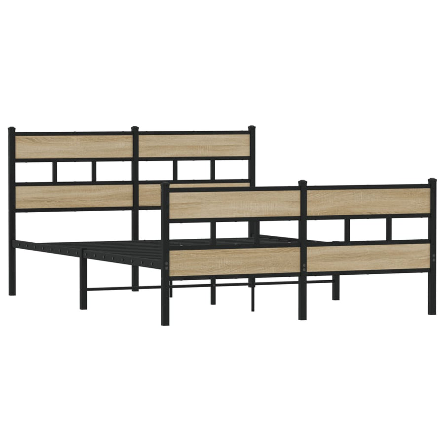 Bedframe zonder matras metaal sonoma eikenkleurig 140x200 cm