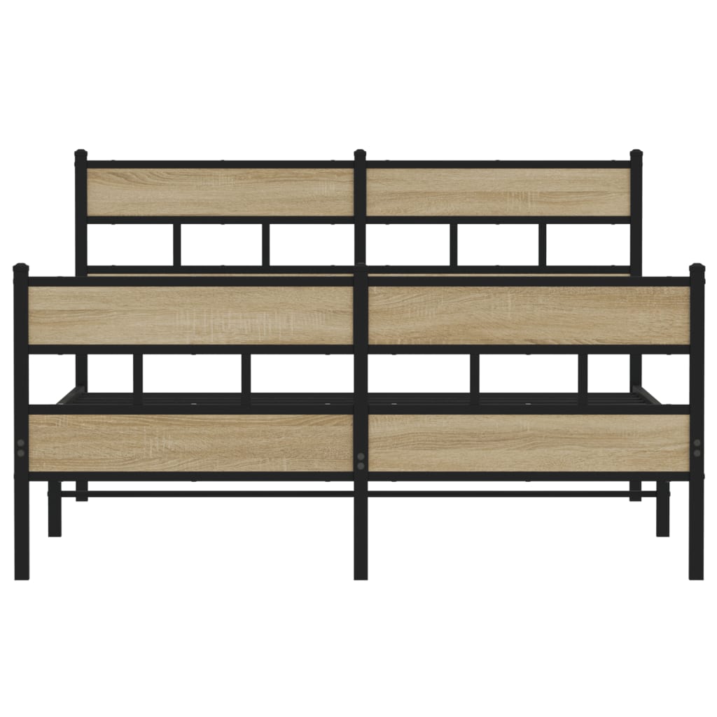 Bedframe zonder matras metaal sonoma eikenkleurig 140x200 cm