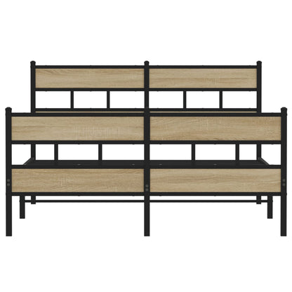 Bedframe zonder matras metaal sonoma eikenkleurig 140x200 cm