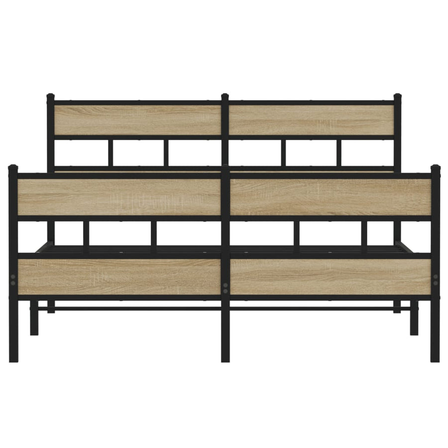 Bedframe zonder matras metaal sonoma eikenkleurig 140x200 cm