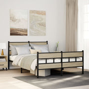 Bedframe 140x200 cm metaal sonoma eiken