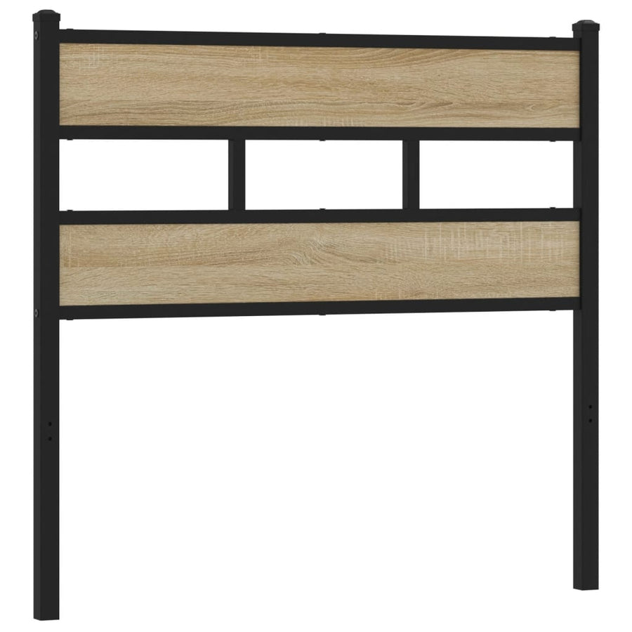 Hoofdbord Ijzer En Bewerkt Hout Kleurig 80 cm Sonoma eiken