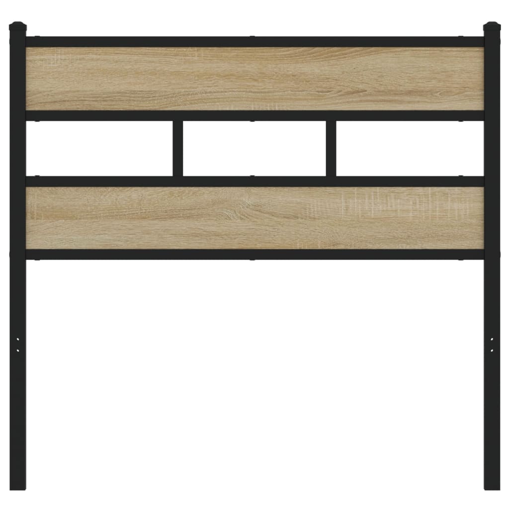 Hoofdbord Ijzer En Bewerkt Hout Kleurig 80 cm Sonoma eiken