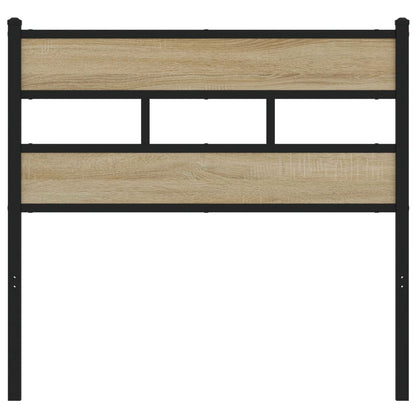 Hoofdbord Ijzer En Bewerkt Hout Kleurig 80 cm Sonoma eiken