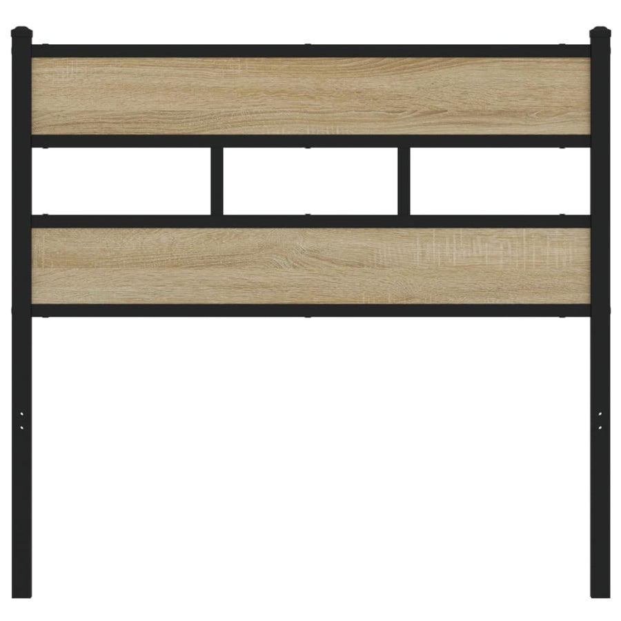 Hoofdbord Ijzer En Bewerkt Hout Kleurig 80 cm Sonoma eiken