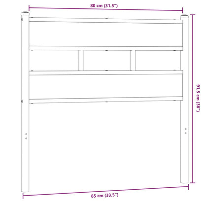 Hoofdbord Ijzer En Bewerkt Hout Kleurig 80 cm Sonoma eiken
