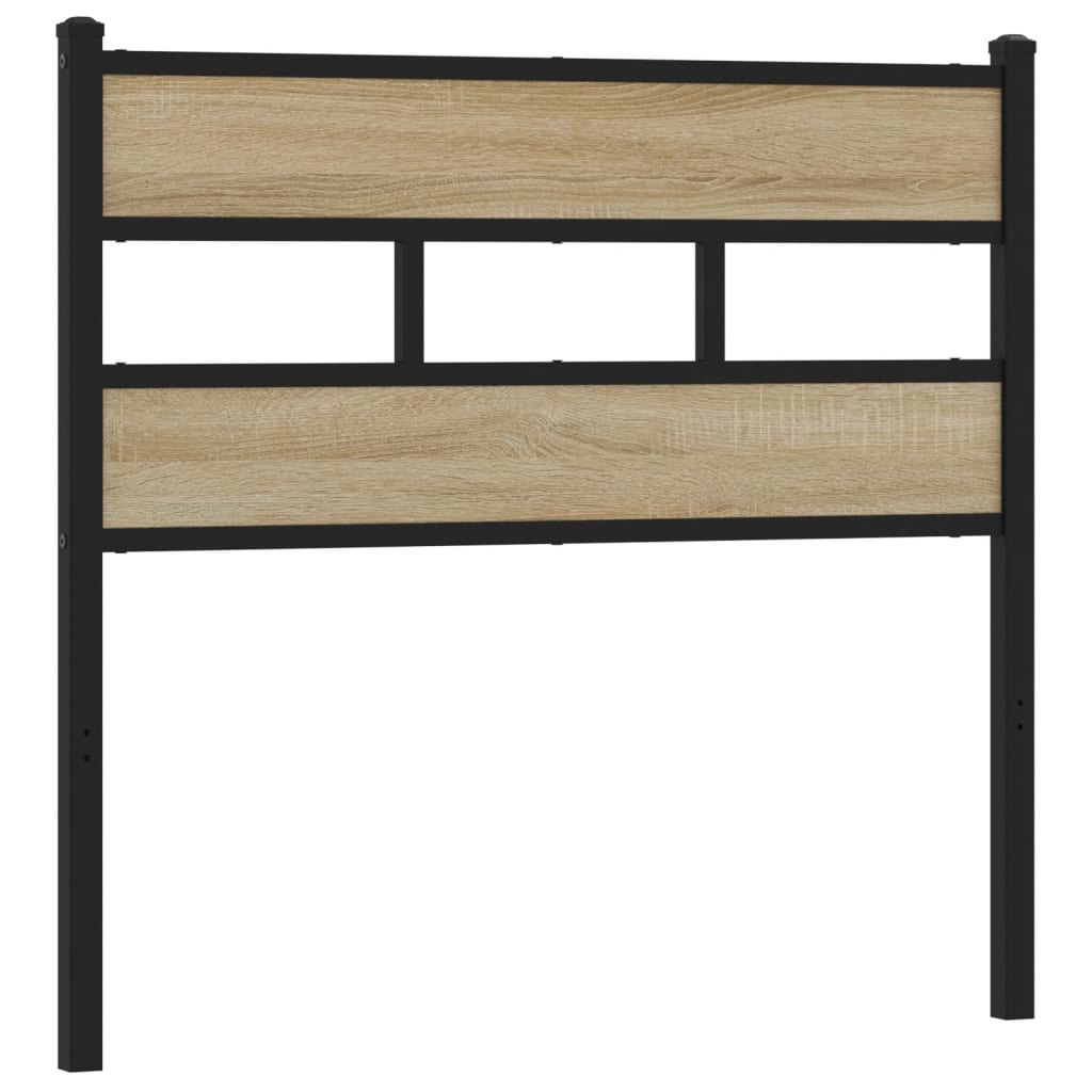 Hoofdbord Ijzer En Bewerkt Hout Kleurig 90 cm Sonoma eiken