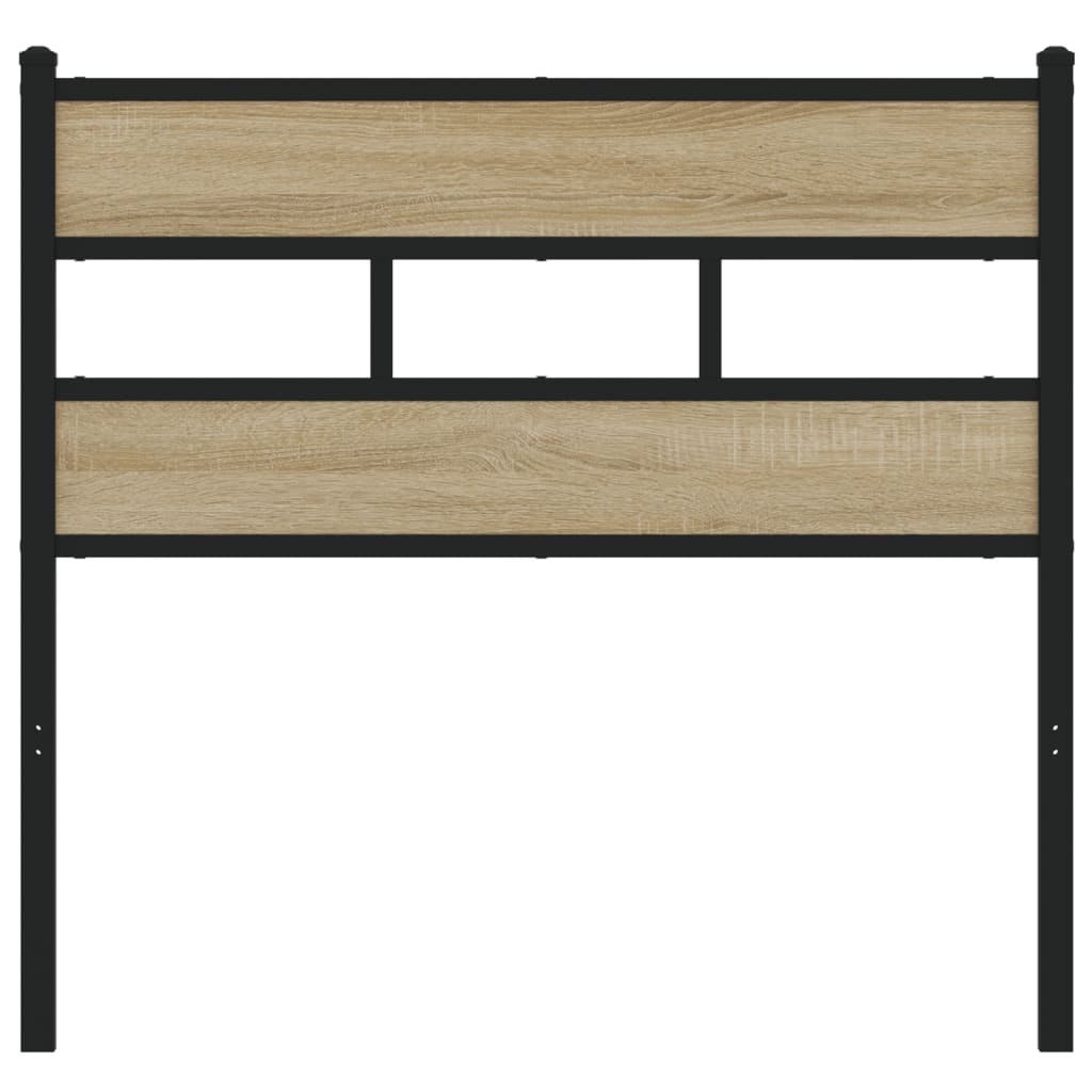 Hoofdbord Ijzer En Bewerkt Hout Kleurig 90 cm Sonoma eiken