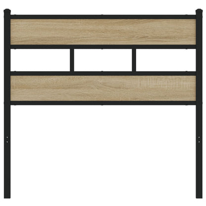 Hoofdbord Ijzer En Bewerkt Hout Kleurig 90 cm Sonoma eiken