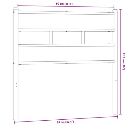 Hoofdbord Ijzer En Bewerkt Hout Kleurig 90 cm Sonoma eiken