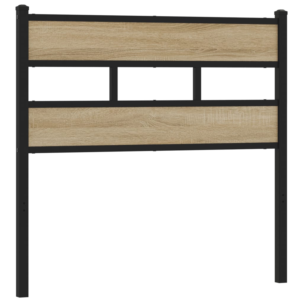 Hoofdbord Ijzer En Bewerkt Hout Kleurig 107 cm Sonoma eiken