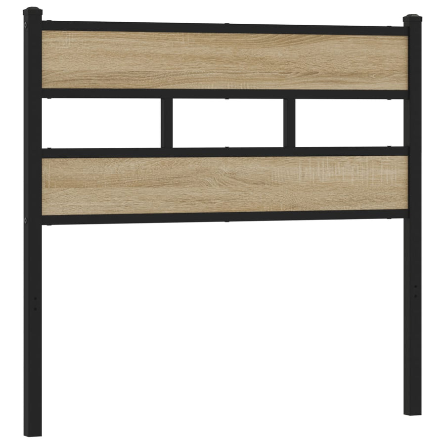 Hoofdbord Ijzer En Bewerkt Hout Kleurig 107 cm Sonoma eiken