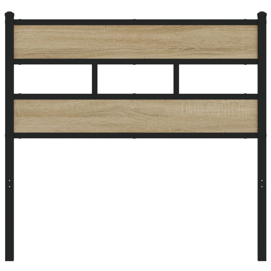 Hoofdbord Ijzer En Bewerkt Hout Kleurig 107 cm Sonoma eiken