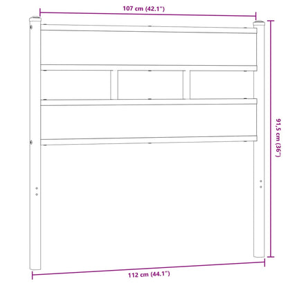 Hoofdbord Ijzer En Bewerkt Hout Kleurig 107 cm Sonoma eiken