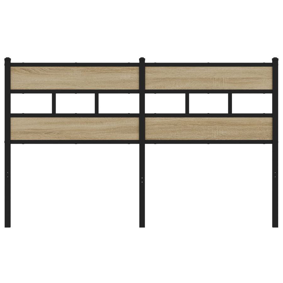 Hoofdbord Ijzer En Bewerkt Hout Kleurig 135 cm Sonoma eiken