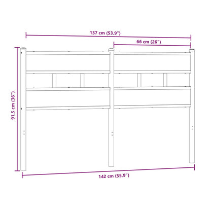Hoofdbord Ijzer En Bewerkt Hout Kleurig 135 cm Sonoma eiken