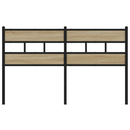 Hoofdbord 140 cm ijzer en bewerkt hout sonoma eikenkleurig