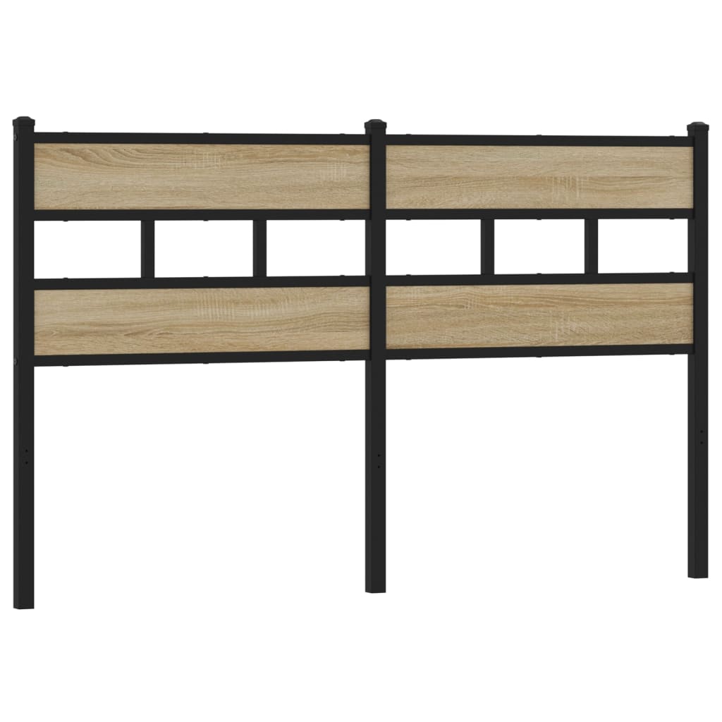 Hoofdbord Ijzer En Bewerkt Hout Kleurig 150 cm Sonoma eiken