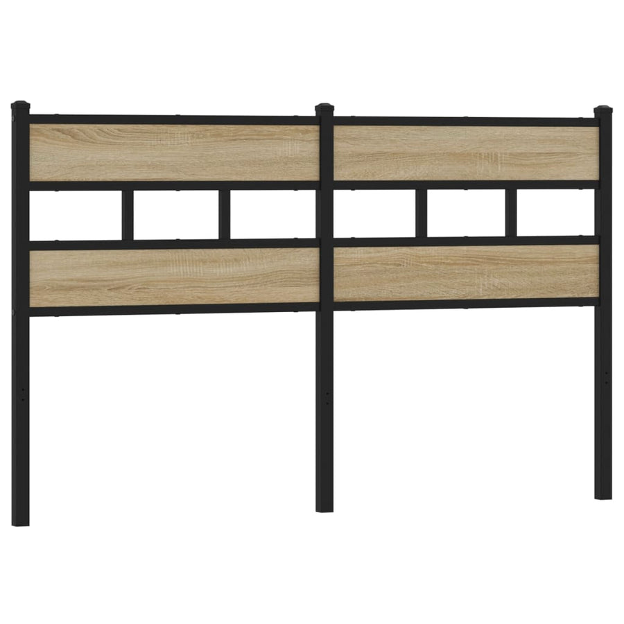 Hoofdbord Ijzer En Bewerkt Hout Kleurig 150 cm Sonoma eiken