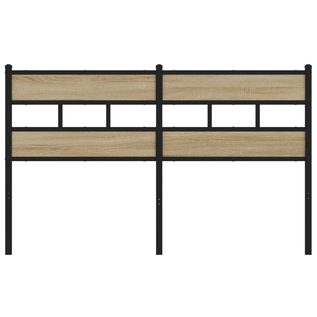 Hoofdbord Ijzer En Bewerkt Hout Kleurig 150 cm Sonoma eiken