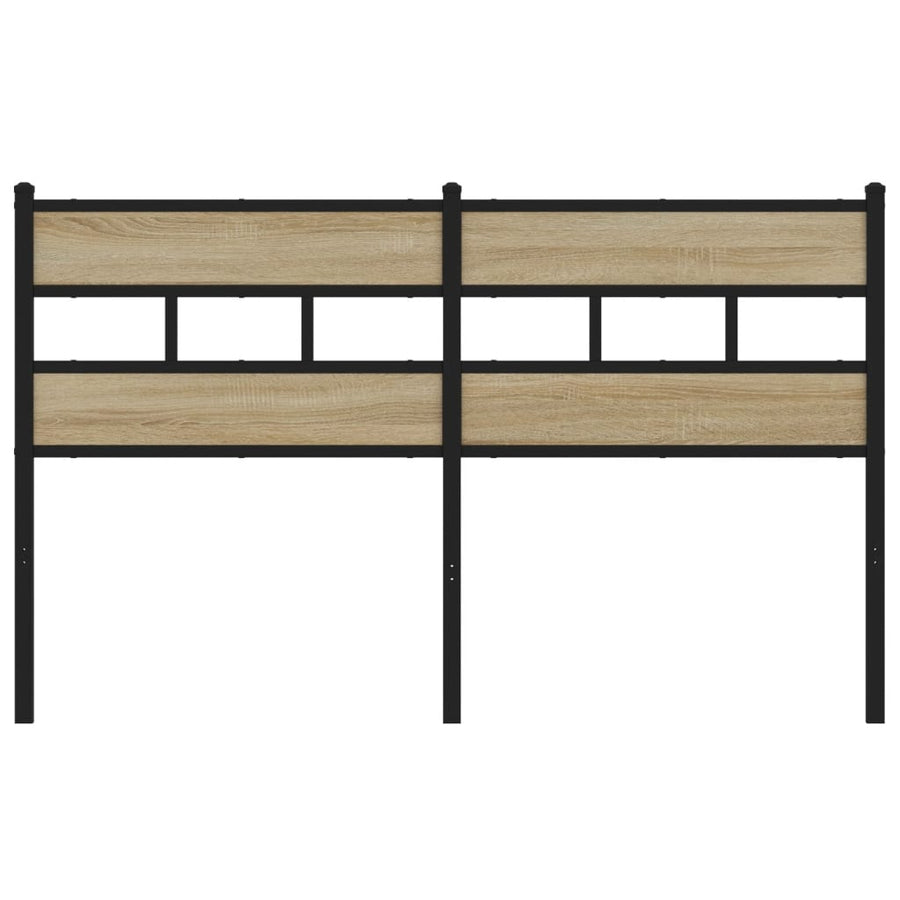 Hoofdbord Ijzer En Bewerkt Hout Kleurig 150 cm Sonoma eiken