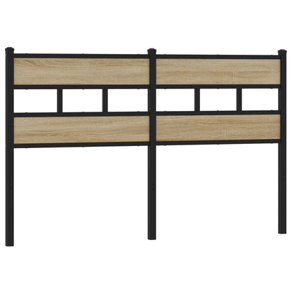 Hoofdbord Ijzer En Bewerkt Hout Kleurig 160 cm Sonoma eiken