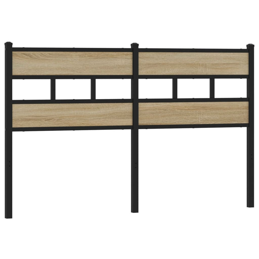 Hoofdbord Ijzer En Bewerkt Hout Kleurig 160 cm Sonoma eiken