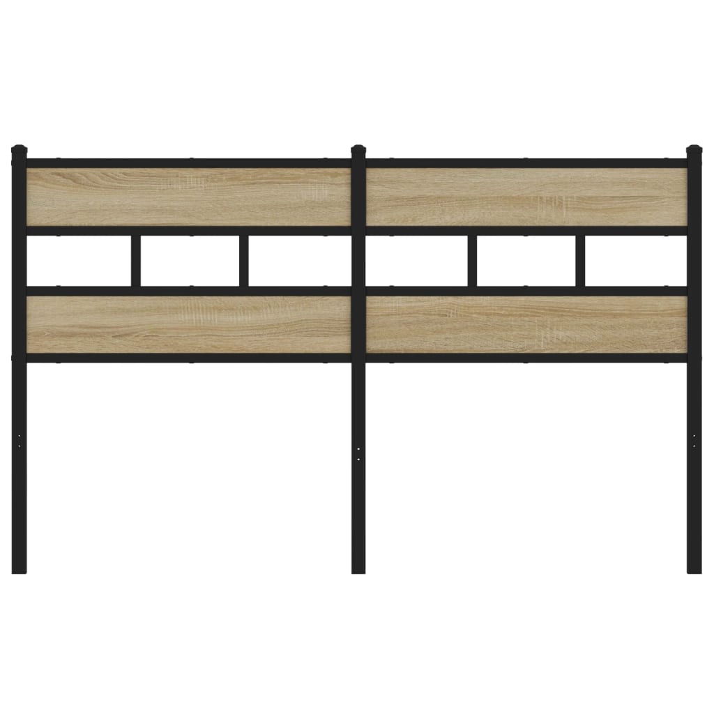 Hoofdbord Ijzer En Bewerkt Hout Kleurig 160 cm Sonoma eiken