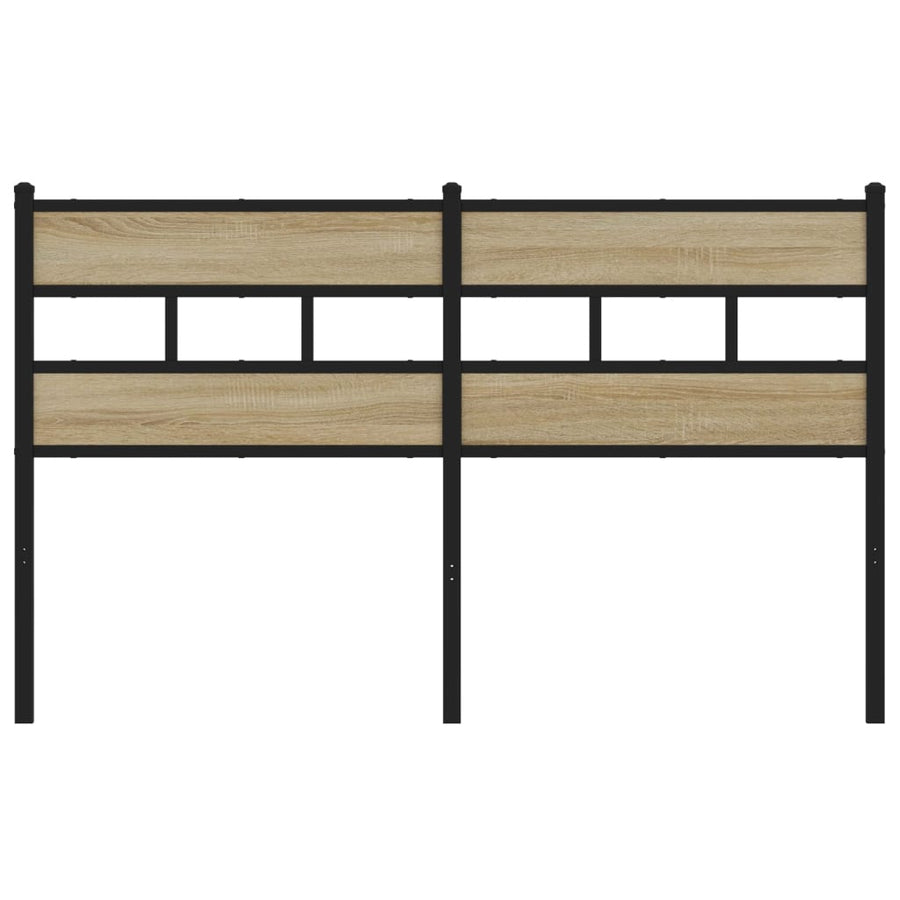 Hoofdbord Ijzer En Bewerkt Hout Kleurig 160 cm Sonoma eiken