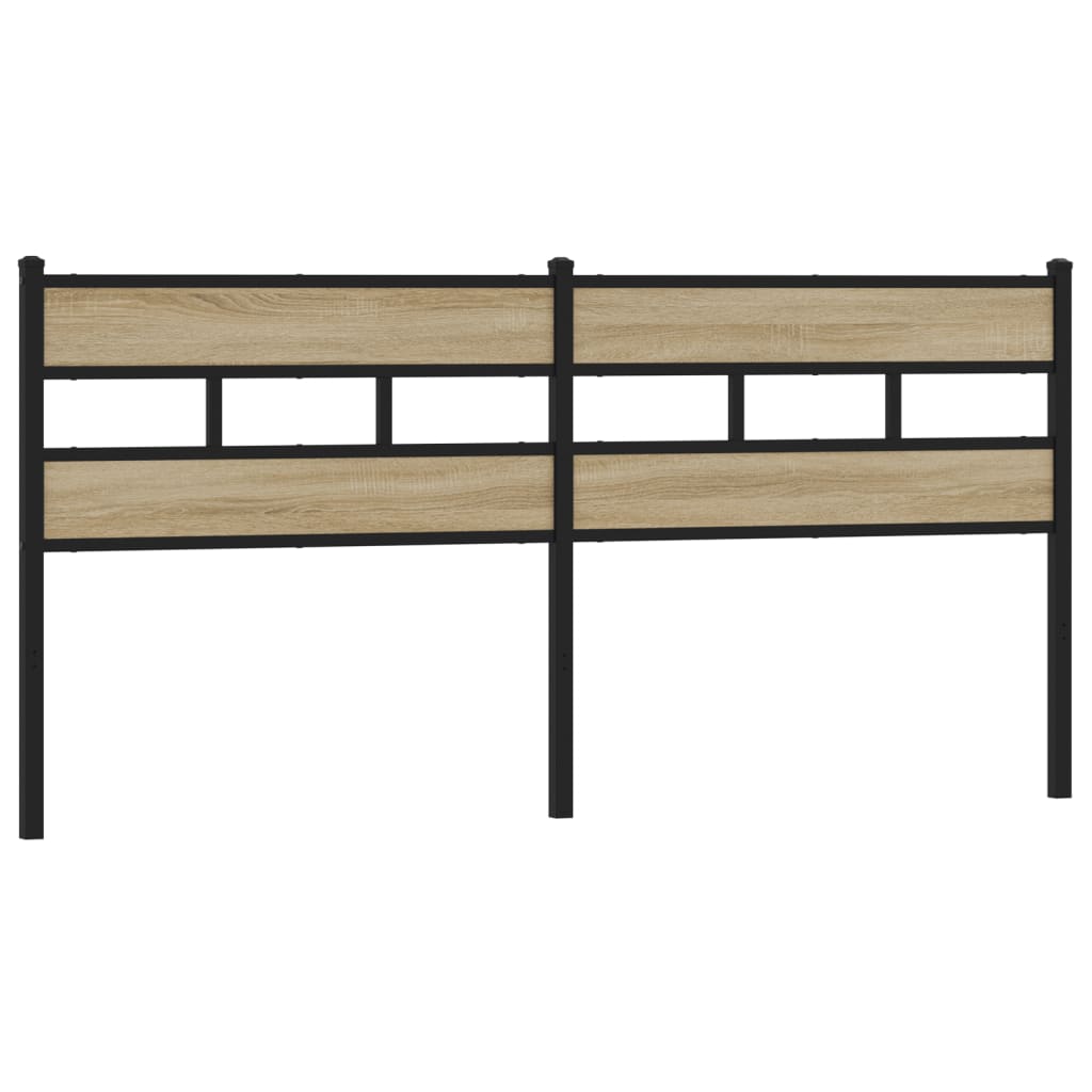 Hoofdbord Ijzer En Bewerkt Hout Kleurig 180 cm Sonoma eiken