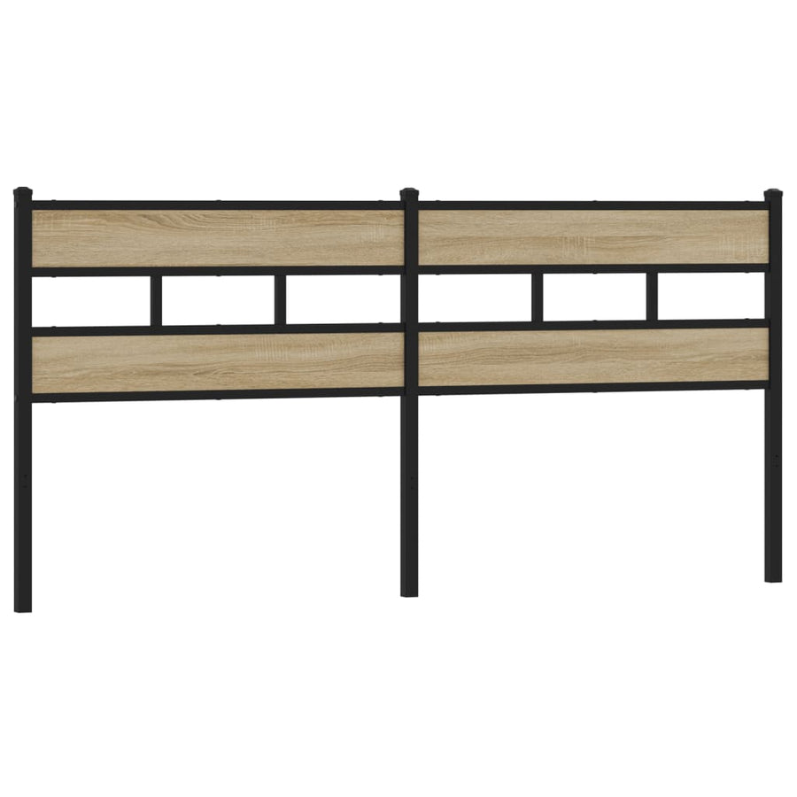 Hoofdbord Ijzer En Bewerkt Hout Kleurig 180 cm Sonoma eiken
