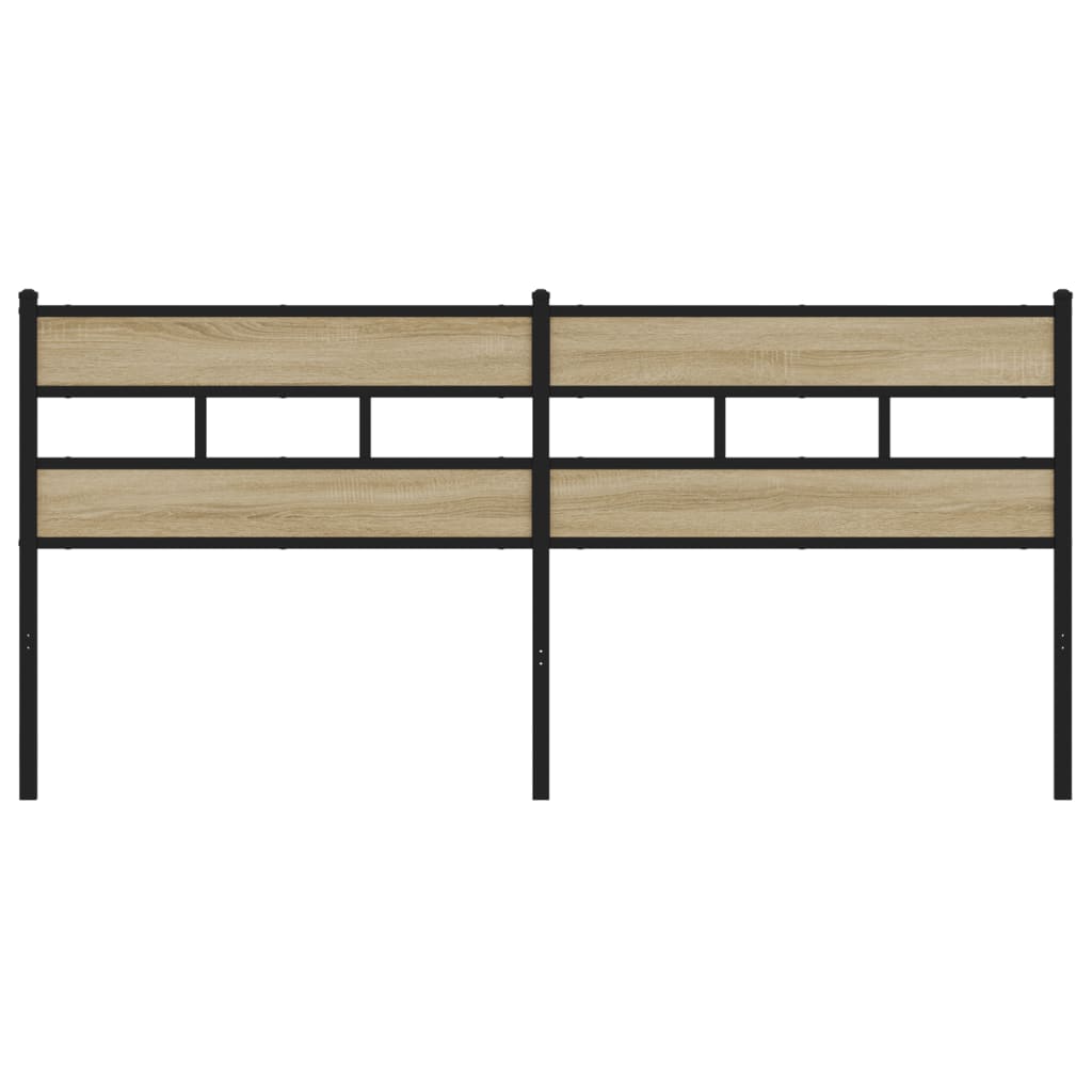 Hoofdbord Ijzer En Bewerkt Hout Kleurig 180 cm Sonoma eiken