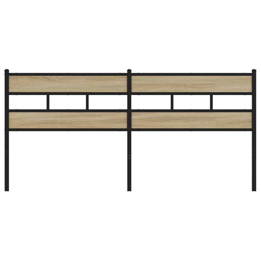 Hoofdbord Ijzer En Bewerkt Hout Kleurig 180 cm Sonoma eiken