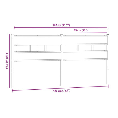 Hoofdbord Ijzer En Bewerkt Hout Kleurig 180 cm Sonoma eiken