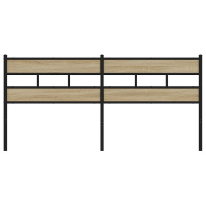 Hoofdbord 193 cm ijzer en bewerkt hout sonoma eikenkleurig