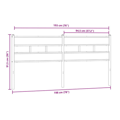 Hoofdbord 193 cm ijzer en bewerkt hout sonoma eikenkleurig