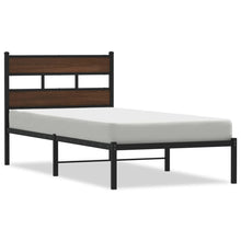 Bedframe met hoofdbord zonder matras bruin eikenkleur 75x190 cm