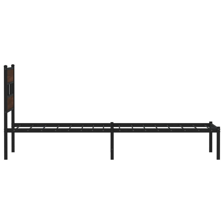 Bedframe met hoofdbord zonder matras bruin eikenkleur 80x200 cm