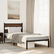 Bedframe 80x200 cm bruin eiken met hoofdbord