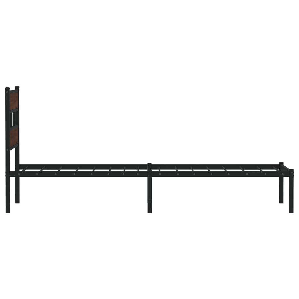 Bedframe met hoofdbord zonder matras bruin eiken 100x190 cm