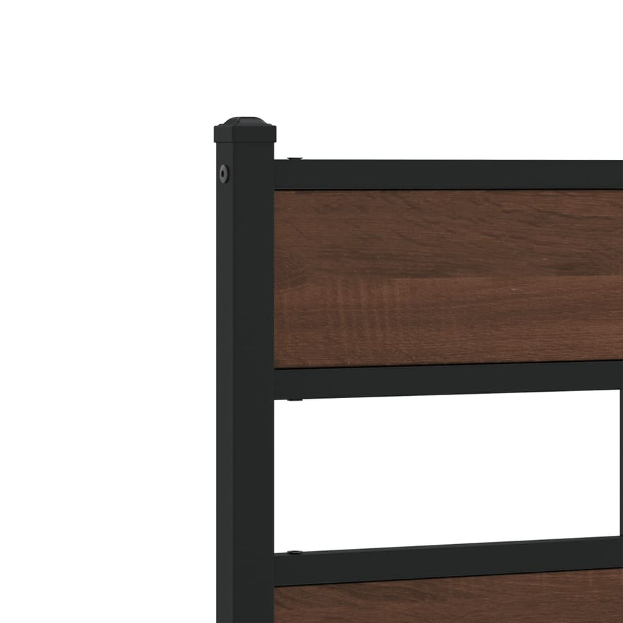 Bedframe met hoofdbord zonder matras bruin eiken 107x203 cm