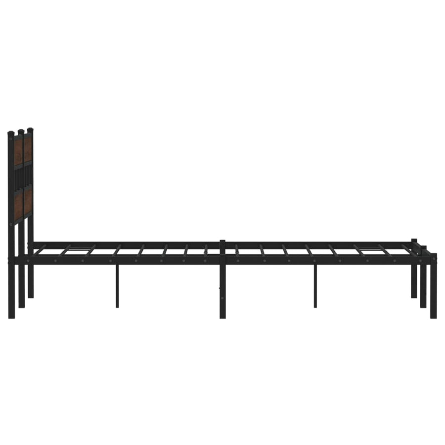 Bedframe met hoofdbord zonder matras bruin eiken 120x200 cm